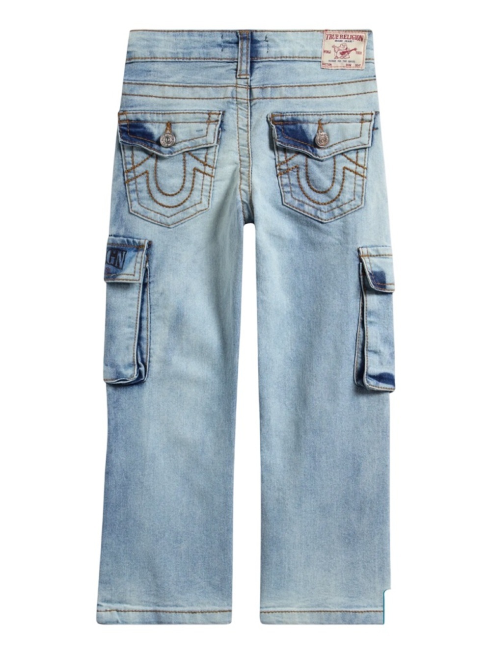 True Religion Ricky Relaxed Straight Cargo Jeans | Kids Size 10 🔥Unisex Fit - Picture 6 of 13